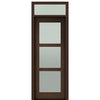 Prehung 96" Tall Carlo 3-Lite Modern Mahogany Entry Door with 12" Transom