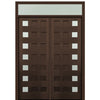 Prehung 72" X 96" Tall Carlo 7-Lite Modern Mahogany Entry Double Door with Transom with Clear Glass
