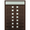 Prehung 72" X 96" Tall Carlo 7-Lite Modern Mahogany Entry Double Door and Transom With Clear Glass