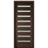 36" X 96" Tall Carlo 8-Lite Horizontal Lite Modern Mahogany Entry Door with Clear Glass