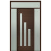 Prehung 36" X 96" Tall Flores 3-Lite Modern Mahogany Entry Door with Two Sidelite and Transom