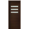 36" X 96" Tall Luca 3 Lite Horizontal Lite Modern Mahogany Entry Door