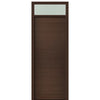 Prehung 36" X 96" Tall Milan Solid Panel Modern Mahogany Entry Door with 12" Transom