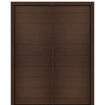 96" Tall Milan Solid Panel Modern Mahogany Entry Double Door