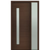 Prehung 36" X 96" Tall Milan Thin Lite Modern Mahogany Entry Door with One Sidelite
