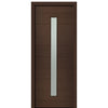 36" X 96" Tall Milan Thin Lite Modern Mahogany Entry Door with Sandblasted IG Glass