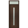 Prehung 36" X 96" Tall Milan Thin Lite Modern Mahogany Entry Door with 12" Transom