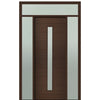 Prehung 36" X 96" Tall Milan Thin Lite Modern Mahogany Entry Door with Two Sidelite and Transom