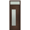 Prehung 36" X 96" Tall Milan Wide Lite Modern Mahogany Entry Door with 12" Transom