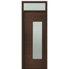 Prehung 36" X 96" Tall Milan Wide Lite (Right)  Modern Mahogany Entry Door with 12" Transom