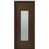 36" X 96" Tall Milan Wide Lite Modern Mahogany Entry Door with Sandblasted IG Glass