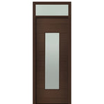 Prehung 36" X 96" Tall Milan Wide Lite Modern Mahogany Entry Door with 12" Transom