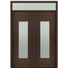 Prehung 72" X 96" Tall Milan Wide Lite Modern Mahogany Entry Double Door with Transom