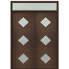Prehung 72" X 96" Tall Flores 3-Lite Diamond Lite Modern Mahogany Entry Double Door with Transom