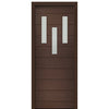 36" X 96" Tall Luca 3 Lite Modern Mahogany Entry Door