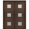 72" X 96" Tall Luca 3 Lite Square Lite Modern Mahogany Entry Double Door