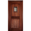 2 Panel V Grooved Arch Speakeasy-1-68 | 80" Tall 2 Panel V Grooved Arched Panel Solid Mahogany Entry Door with Speakeasy