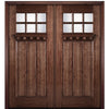 80" Tall  6-Lite 3-Panel Craftsman Style True Divided Lite (TDL) Mahogany Wood Entry Double Door
