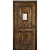 80" Tall 2 Panel V Grooved Solid Knotty Alder Entry Door with Speakeasy