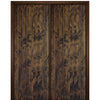 96" Tall V-Grooved Plank Solid Knotty Alder Entry Double Door