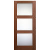  36" x 80" Contemporary 3-Lite Fiberglass Entry Door