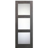 36"x 96" Contemporary 3-Lite Fiberglass Entry Door
