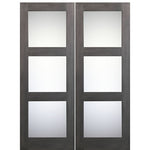 72" x 96" Contemporary 3-Lite Fiberglass Entry Double Door