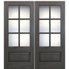 72" x 80" 6-Lite 1-Panel True Divided Lite (TDL) Fiberglass Double Entry Door