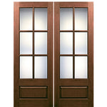 96" Tall 6-Lite 1-Panel True Divided Lite (TDL) Fiberglass Double Entry Door