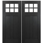 72" x 80" 6-Lite 2 Panel Craftsman True Divided Lite (TDL) Fiberglass Entry Double Door