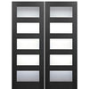84" X 96" Tall Contemporary 5-Lite Fiberglass Entry Double Door