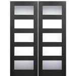 84" X 96" Tall Contemporary 5-Lite Fiberglass Entry Double Door