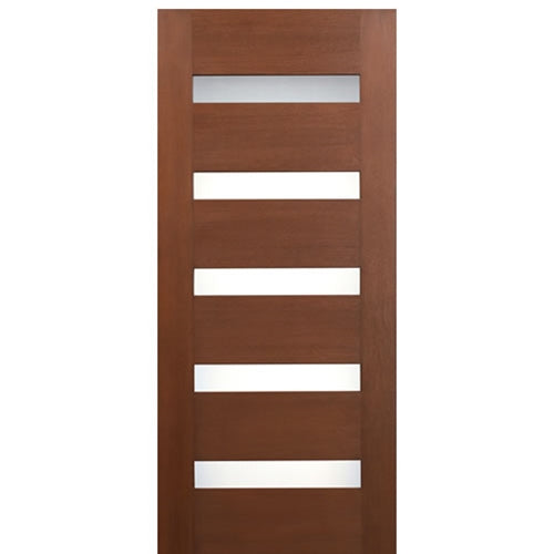  36" x 80" Contemporary 5-Lite Horizontal Fiberglass Entry Door