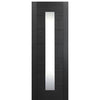  36" x 96" Contemporary 1-Lite Vertical Glass Fiberglass Entry Door