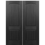 72" x 96" 2-Panel Arch V-Groove Fiberglass Entry Double Door