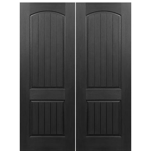 72" x 96" 2-Panel Arch V-Groove Fiberglass Entry Double Door