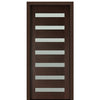 36" X 80" Tall Carlo 7-Lite Horizontal Lite Modern Mahogany Entry Door with Clear Glass