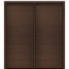 72" X 80" Tall Milan Solid Panel Modern Mahogany Entry Double Doors