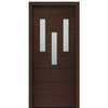 36" X 80" Tall Luca 3 Lite Modern Mahogany Entry Door