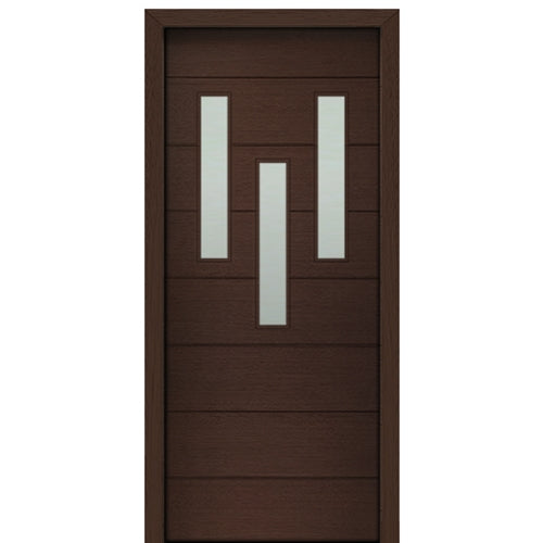 36" X 80" Tall Luca 3 Lite Modern Mahogany Entry Door