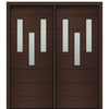 72" X 80" Tall Luca 3 Lite Modern Mahogany Entry Double Door