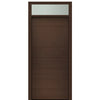 Prehung 36" X 80" Tall Milan Solid Panel Modern Mahogany Entry Door with 12" Transom