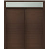 Prehung 72" X 80" Tall Milan Solid Panel Modern Mahogany Entry Double Door with Transom