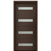 36" X 80" Tall Luca 4 Lite Horizontal Lite Modern Mahogany Entry Door