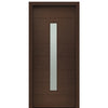 36" X 80"Tall Milan Thin Lite Modern Mahogany Entry Door with Sandblasted IG Glass