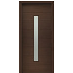 36" X 80"Tall Milan Thin Lite Modern Mahogany Entry Door with Sandblasted IG Glass
