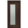 36" X 80"Tall Milan Thin Lite Modern Mahogany Entry Door with Sandblasted IG Glass