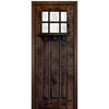 96" Tall  6-Lite 3-Panel Craftsman Style True Divided Lite (TDL) Knotty Alder Wood Entry Door
