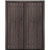 96" Tall Knotty Alder Square Top Plank Entry Double Door with Decorative  Clavos