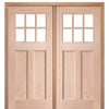 72" X 80" 6 Lite 2 Panel Mahogany Craftsman Style Double Door With True Divided Lite (TDL) Clear Low E Insulated Glass